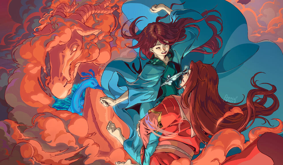 Art Fight Piece - Hu Jiayi and Zheng Shilin, characters by anihorse