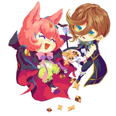 Magia Record - Sudachi and Yozuru Chibis