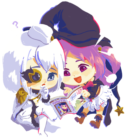 Magia Record - Kanagi and Karin Chibis